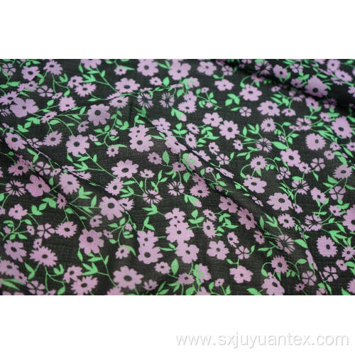Polyester Spandex Small Check Dobby Chiffon Print Fabric